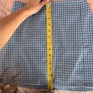 Brandy Melville Light Blue Plaid Mini Skirt